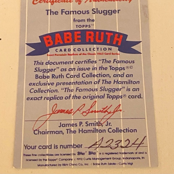 Collectible & Limited Edition Marked Babe Ruth “Slugger” 1991 Topps ⚾️ card - Picture 13 of 15